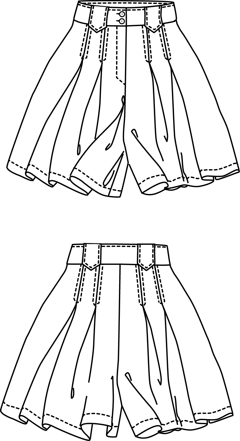 BermudasSketch 80's Bermudas or Culottes